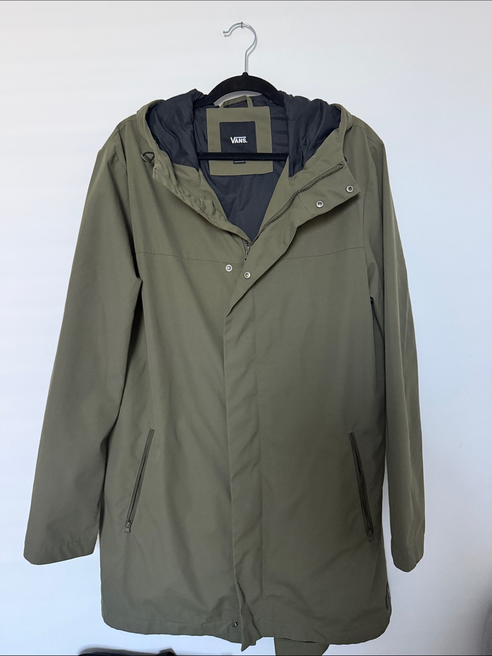 Vans Men's Olive Hooded Rain Parka